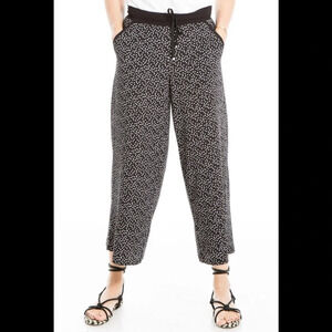 MAX STUDIO Wide Leg Patterned Woven Crop Pants​